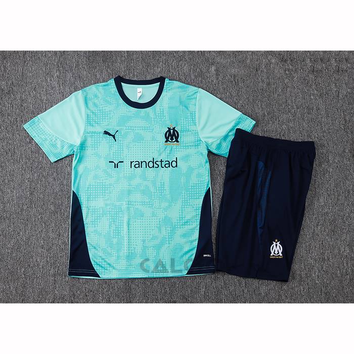 Tuta da Track Olympique Marsiglia Manica Corta 2025-2026 Verde - Pantaloncini